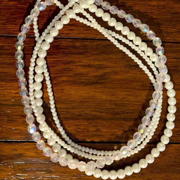 Layered Pearl Inspired Statement Necklace - Picture 2 of 2